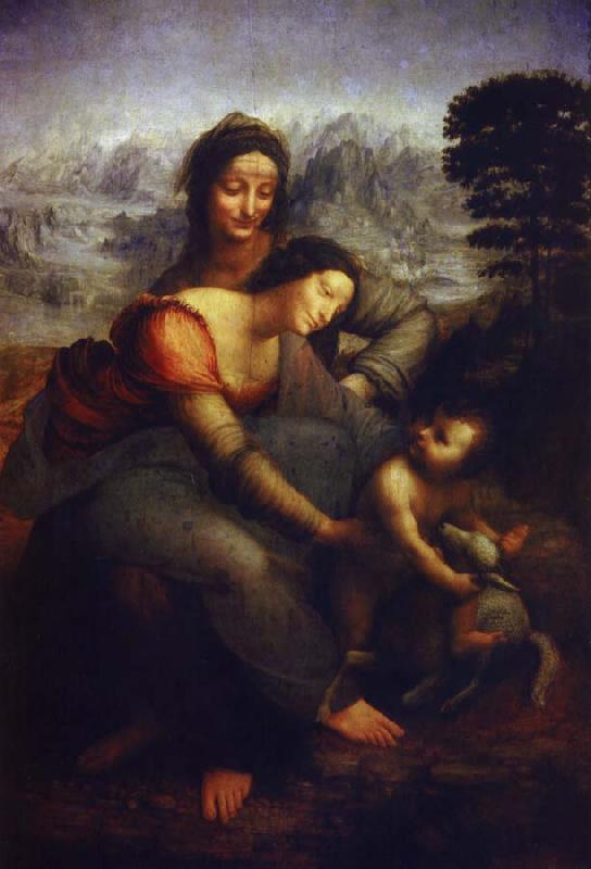 LEONARDO da Vinci anna sjalv tredje Sweden oil painting art